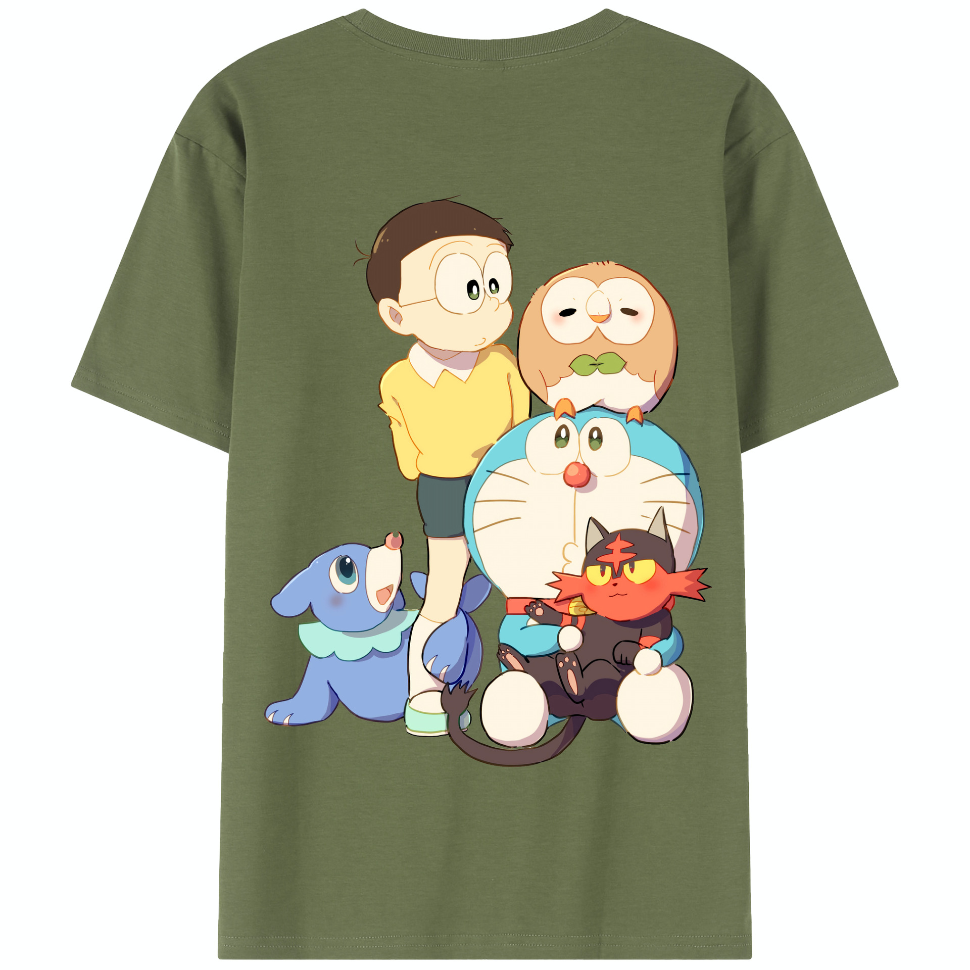 （画像用） ドラえもん Doraemon 綿100％半袖Tシャツ（背面プリント）